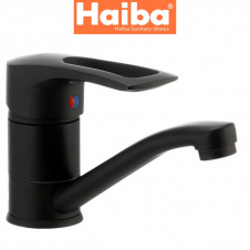 Змішувач для умивальника ялинка на шпильці 15см HAIBA HANSBERG BLACK Chr-004