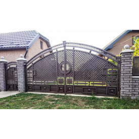 Въездные распашные ворота металлические кованые прочные Legran