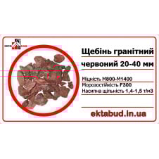 Щебінь гранітний червоний 20х40 фракції 20-40 навалом 20*40