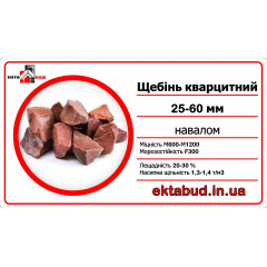 Щебінь червоний кварцитний рожевий 25x60 фракції 25-60 навалом в габіони для габіонів Київ