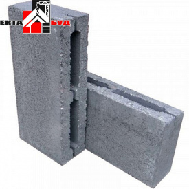 Блок строительный бетонный перегородочный СБ-ПР 390х90х188 строительные блоки 390мм CБ-ПР-Ц-Р 390.90.188 цветной Серый