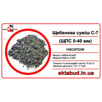 Дорожня суміш щебінь ЩПС С-7 0х40 фракції С7 0-40 навалом С 7 0*40