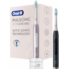 Oral-b Braun Набір електричних зубних щіток Pulsonic Slim Luxe 4900 Чорна та рожева Запоріжжя