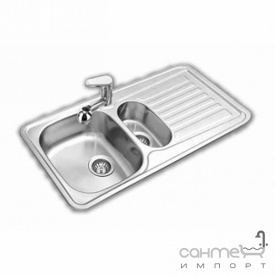 Мойка прямоугольная на полторы чаши с сушкой Ukinox Kromevye EC-168 BC нержавеющая сталь полированная