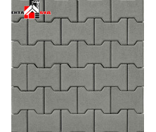Тротуарная плитка брусчатка Двойное Т 200х165 80мм Серый катушка 20х16 8см