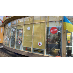 Окно для магазина 7200x2500 мм монтажная ширина 70 мм профиль WDS Ekipazh Ultra 70 с двухкамерным энергосберегающим стеклопакетом 32 мм Киев