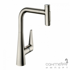 Смеситель для кухни с вытяжным изливом Hansgrohe Metris Talis Select M51 73867800 нержавеющая сталь