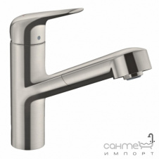 Смеситель для кухни с вытяжным изливом Hansgrohe Focus M42 71829800 нержавеющая сталь