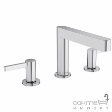 Смеситель для раковины на 3 отверстия с донным клапаном Hansgrohe Finoris 110 76033000 Chrome хром