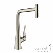 Змішувач для кухні з витяжним виливом Hansgrohe Metris Select M71 73803800 нержавіюча сталь