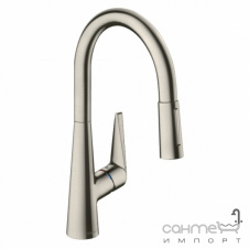 Смеситель для кухни с вытяжным изливом Hansgrohe Metris Talis M51 73851800 нержавеющая сталь