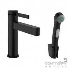 Смеситель для раковины с гигиеническим душем Hansgrohe Finoris 76210670 матовый черный