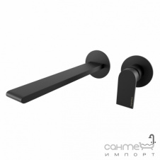 Смеситель для раковины скрытого монтажа с донным клапаном Bugnatese Simple SIMOP6646SC nero матовый черный