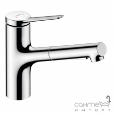 Змішувач для кухні з витяжним виливом Hansgrohe Zesis M33 74803000 хром S-Box lite