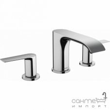 Змішувач із зливним гарнітуром для умивальника на три отвори Hansgrohe Vivenis 80 75033000 Chrome хром