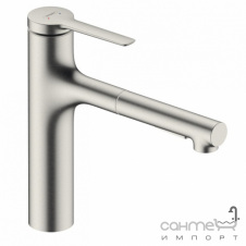 Смеситель для кухни с вытяжным изливом Hansgrohe Zesis M33 74801800 нержавеющая сталь