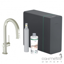 Смеситель для кухни + стартовый комплект SodaSystem 210 Hansgrohe Aqittura M91 76800800 нержавеющая сталь