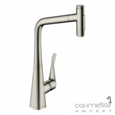 Смеситель для кухни с выдвижным изливом Hansgrohe Metris Select 73816800 нержавеющая сталь