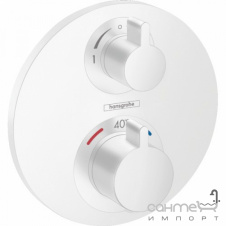 Внешняя часть термостата для душа 2-функционный Hansgrohe Ecostat S 15758700 белый матовый