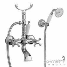 Смеситель для ванны с ручным душем Bugnatese Revival REVBR402U decor бронза, ручка Uni пластиковая декор