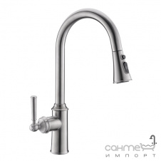 Смеситель для кухни с вытяжным изливом Imprese Hydrant ZMK031806150 нержавеющая сталь