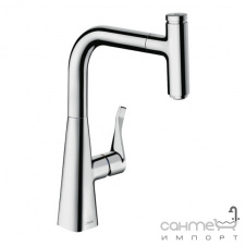 Змішувач для кухні з висувним виливом Hansgrohe Metris Select 14857000 хром