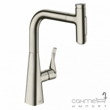 Змішувач для кухні з витяжним виливом Hansgrohe Metris Select M71 73817800 нержавіюча сталь