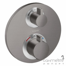 Внешняя часть термостата для ванны/душа 2-функционный Hansgrohe Ecostat S 15758340 черный браш