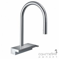 Смеситель для кухни с вытяжным изливом и каскадом Hansgrohe Aquno Select M81 73837000 хром