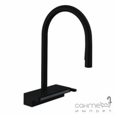 Смеситель для кухни с вытяжным изливом и каскадом Hansgrohe Aquno Select M81 73837670 матовый черный