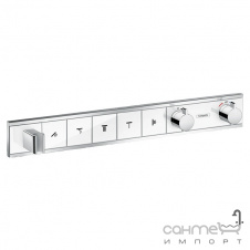 Змішувач-термостат прихованого монтажу для душу на 5 споживачів Hansgrohe RainSelect 15358400 білий
