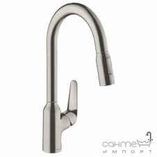 Смеситель для кухни с вытяжным изливом Hansgrohe Focus M42 71820800 нержавеющая сталь