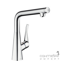 Змішувач для кухні з кнопкою керування Hansgrohe Metris Select 14883800 нержавіюча сталь Херсон