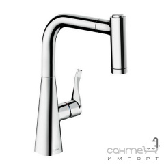 Смеситель для кухни с выдвижным изливом Hansgrohe Metris 14834000 хром Київ