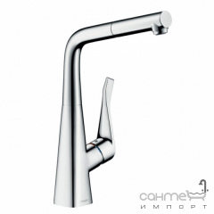 Смеситель для кухни с вытяжным изливом Hansgrohe Metris M71 14781000 хром Херсон