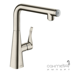 Смеситель для кухни с выдвижным изливом Hansgrohe Metris Select 14847800 сталь Чернігів