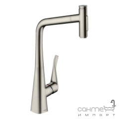 Смеситель для кухни с выдвижным изливом Hansgrohe Metris Select 73816800 нержавеющая сталь Київ