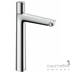 Нажимной высокий смеситель для раковины со сливным гарнитуром Hansgrohe Talis Select E 71752000 Хром Житомир
