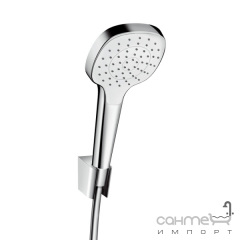 Душова лійка з настінним тримачем Hansgrohe Croma Select E 1jet 26412400 білий/хром Київ