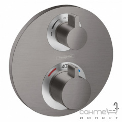 Внешняя часть термостата для ванны/душа 2-функционный Hansgrohe Ecostat S 15758340 черный браш Житомир