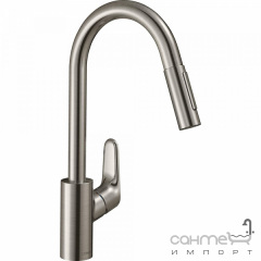 Смеситель для кухни с вытяжным изливом Hansgrohe Focus M41 73880800 нержавеющая сталь Ізюм