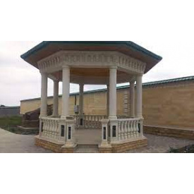Беседка гранитная бежевая Еллоу с точеными колонами