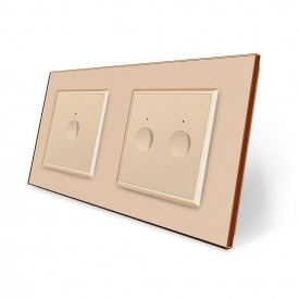 Сенсорний вимикач Sense 3 сенсора (1-2) золоте скло Livolo (VL-C7FC1/FC2-4AP)