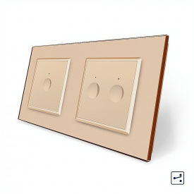 Сенсорний прохідний вимикач Sense 3 сенсора (1-2) золотий скло Livolo (VL-C7FC1S/FC2S-4AP)