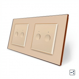 Сенсорний прохідний вимикач Sense 4 сенсора (2-2) золотий скло Livolo (VL-C7FC2S/FC2S-4AP)