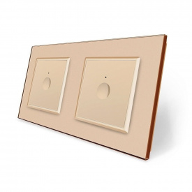 Сенсорний вимикач Sense 2 сенсора (1-1) золоте скло Livolo (VL-C7FC1/FC1-4AP)