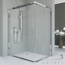 Прямоугольная душевая кабина Veronis Unimar 1200x800 профиль хром, прозрачное стекло