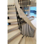 Изготовление деревянных поворотных лестниц в дом с черными металлическими балясинами Черкассы