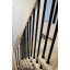 Изготовление деревянных поворотных лестниц в дом с черными металлическими балясинами Харьков