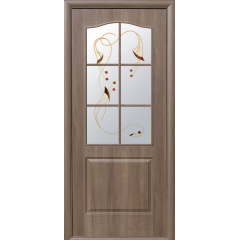 Двери межкомнатные Новый стиль Фортис Классик Deluxe с рисунком Р1 600х900х2000х34 мм серый Киев